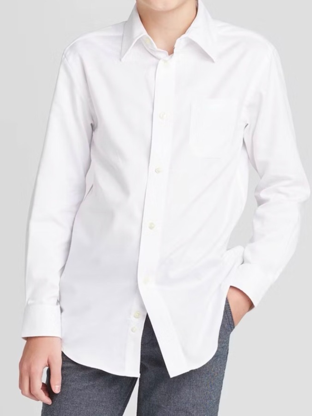 Jcrew crew cuts Classic White Poplin Button-Up Shirt size 16